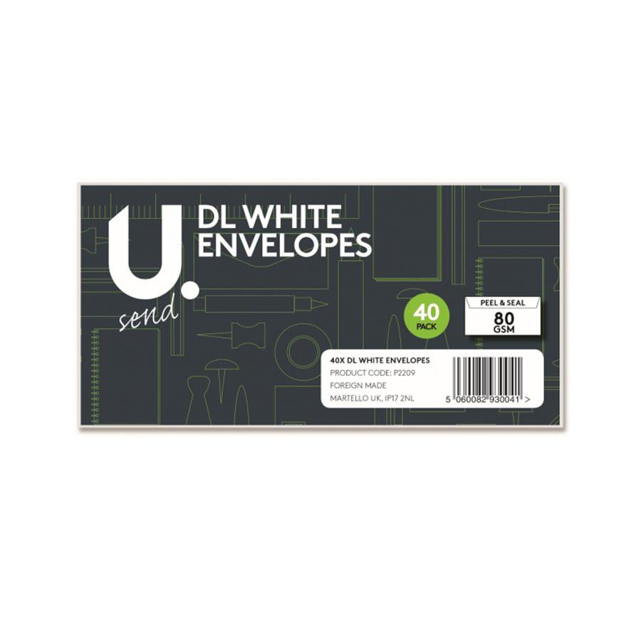 DL White Envelopes 40 Pack P2209 (Parcel Rate)