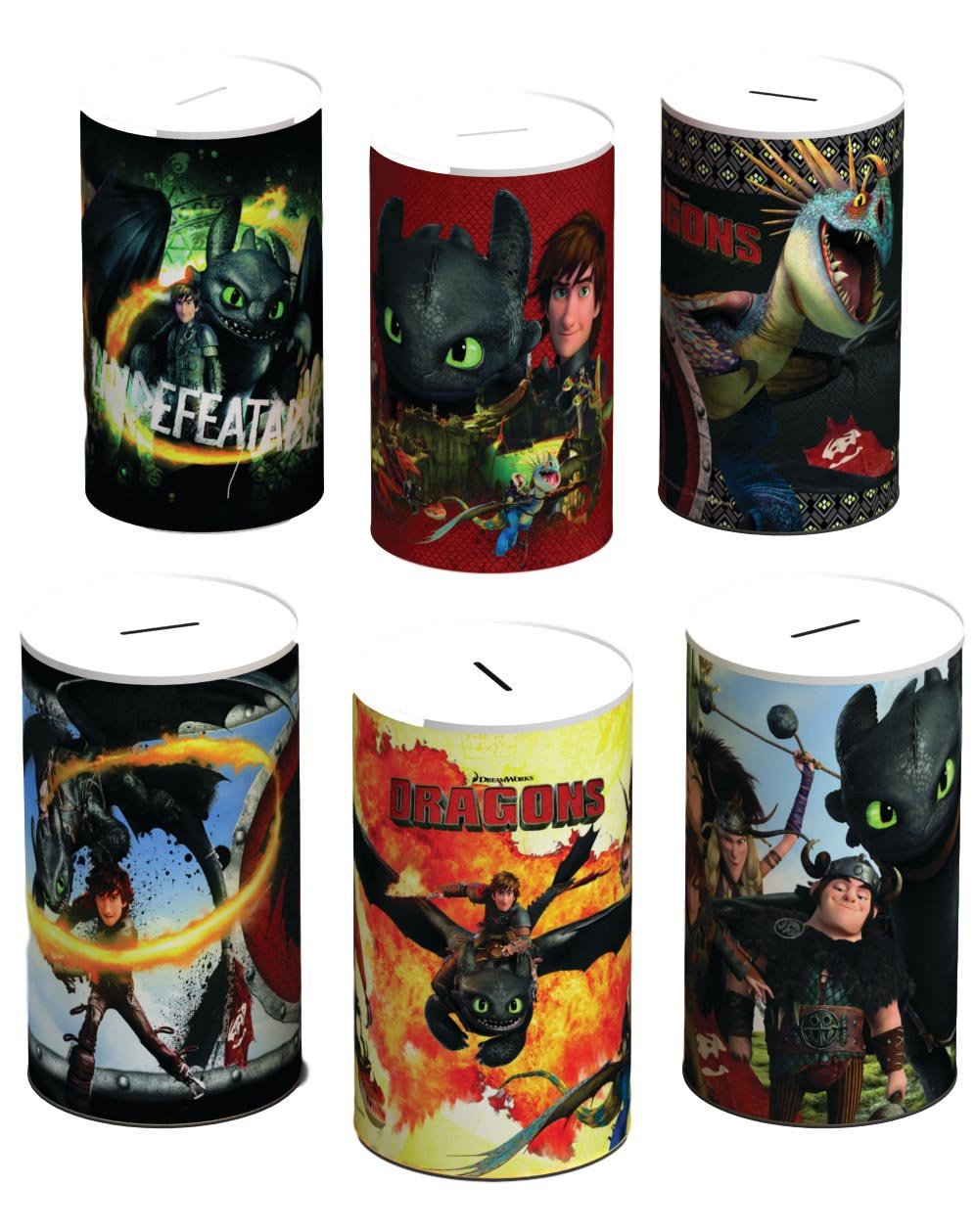 6 Assorted Styles How To Train Your Dragon Money Tin 145mm x 110mm DRA001 (Parcel Rate)