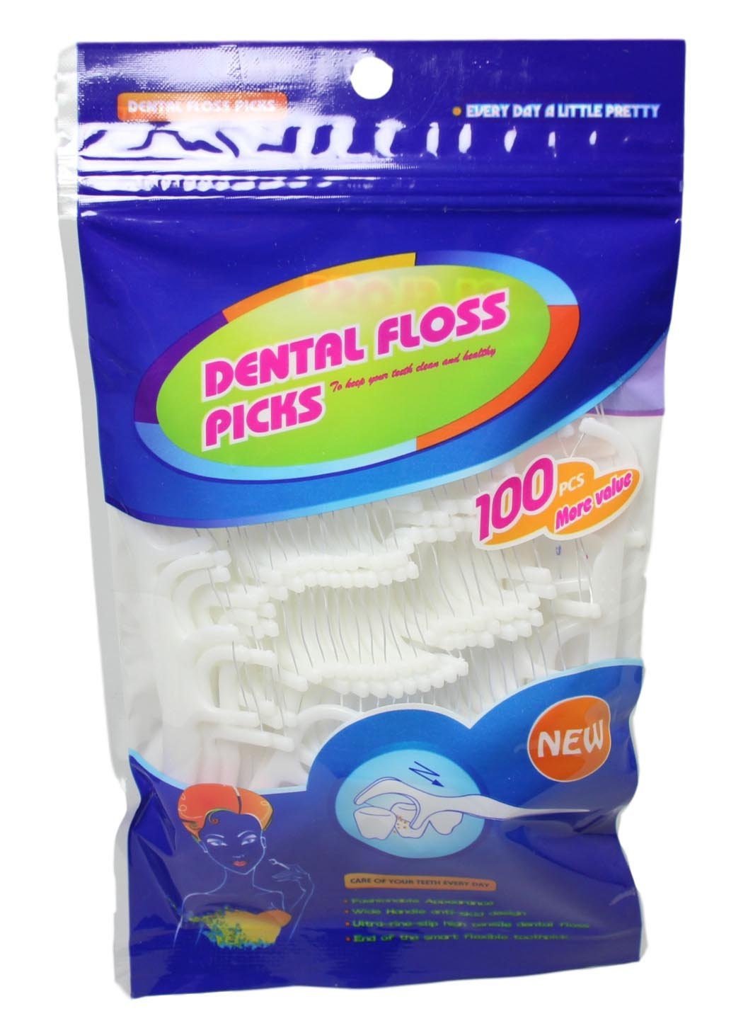 Smart Flexible Dental Floss Picks Care And Cleaner Teeth Ultra Fine Strip 100 Packs 5240 (Parcel Rate)