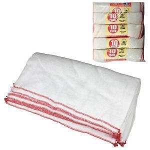 Super Absorbent Premium Quality 100% Cotton Dish Cloth Pack of 10 LL5001 (Parcel Rate)
