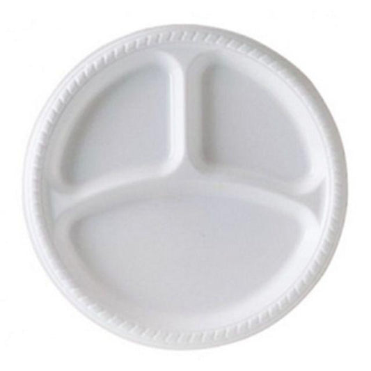 10'' Disposable White Plastic Divider Plate Pack of 8 THL2443 (Parcel Rate)