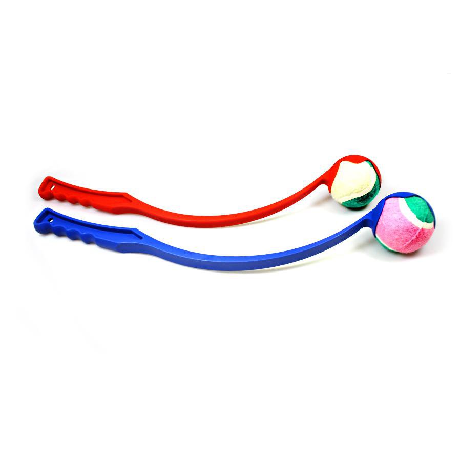 Plastic Dog Tennis Ball Chucker Launcher 35 cm Assorted Colours 7253 A (Parcel Rate)
