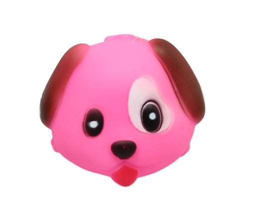Squeaky Toy Dog Shaped Fetch Teething Chewing Toy Pink Orange Yellow 8cm 5364 (Parcel Rate)