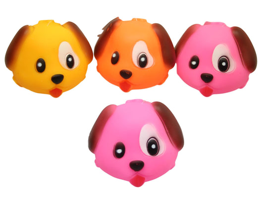 Squeaky Toy Dog Shaped Fetch Teething Chewing Toy Pink Orange Yellow 8cm 5364 (Parcel Rate)