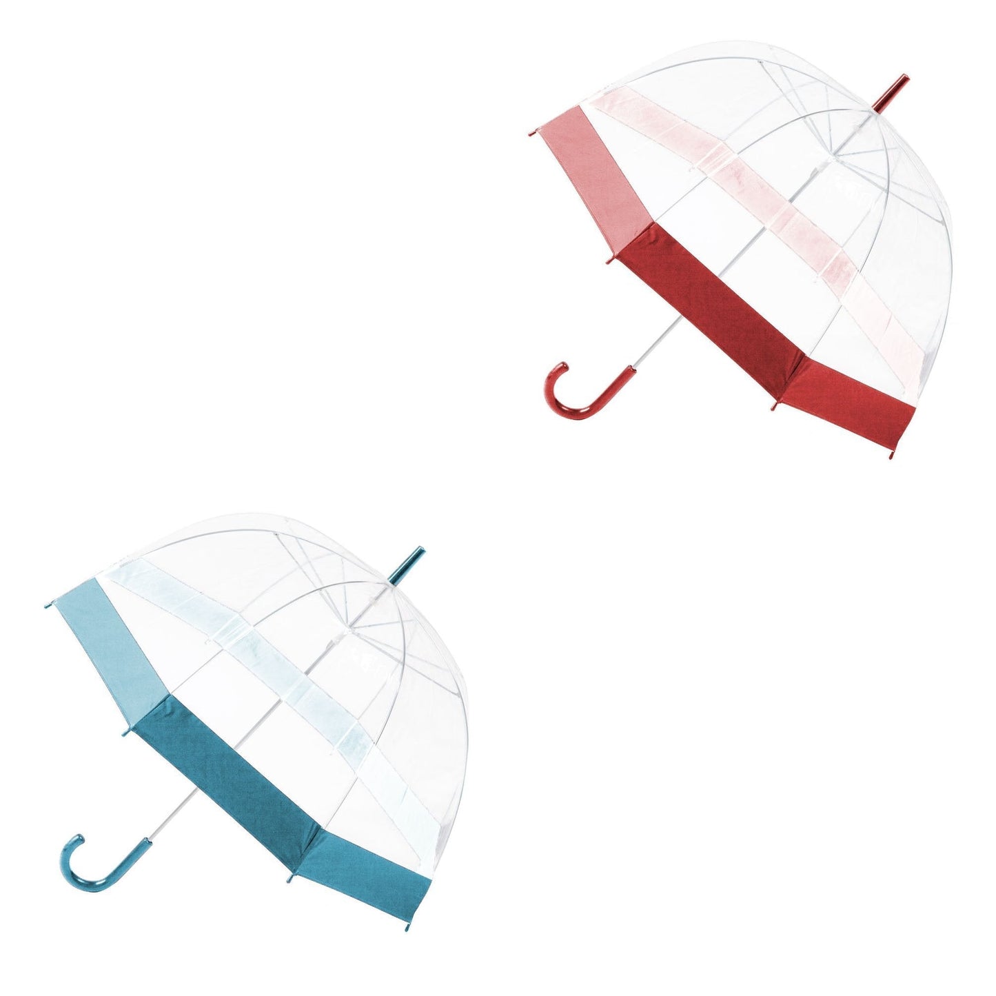 Clear Transparent Umbrella with Coloured Border 84cm Assorted Colours 1926 (Parcel Rate)