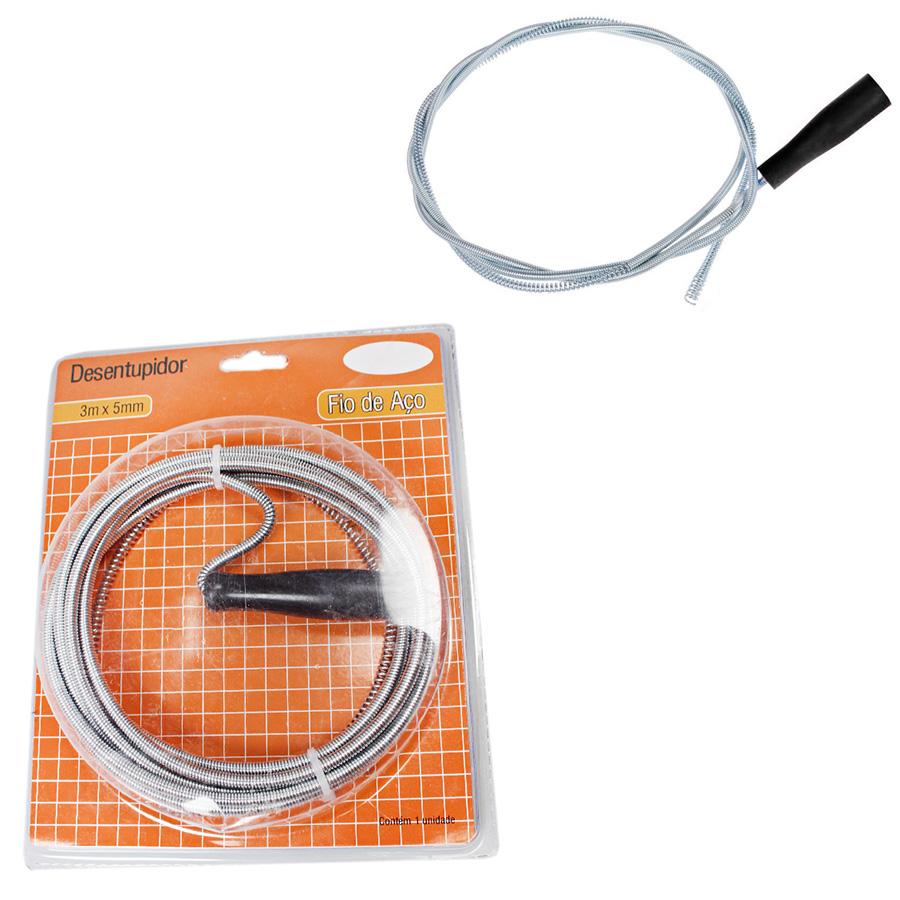 Metal Sink & Drain Cleaner Spring Wire Waste Pipe Cleaner DIY Home 3m x 5mm 0624 (Large Letter Rate)