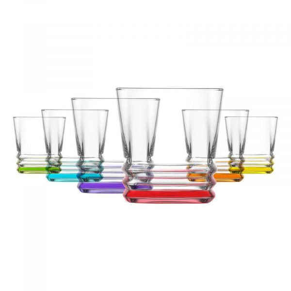 Elegan Coloured Whiskey Glasses 315cc Set of 6 ELG360OPTO (Parcel Rate)