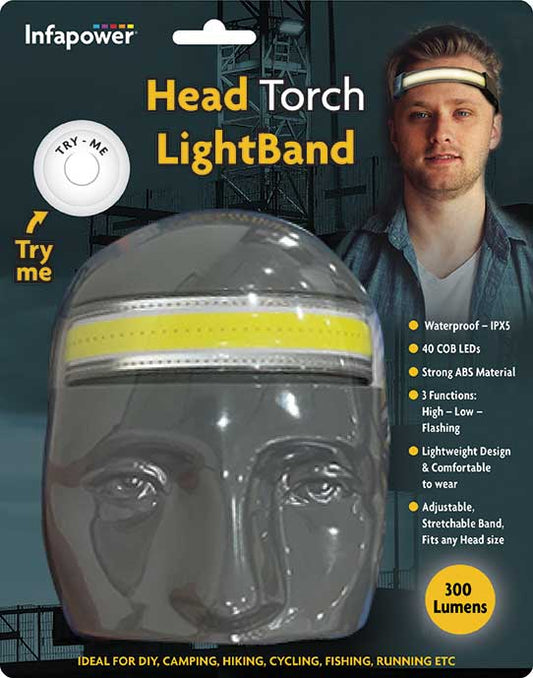 Outdoors Head Torch Light Band 300 Lumens F063 (Parcel Rate)