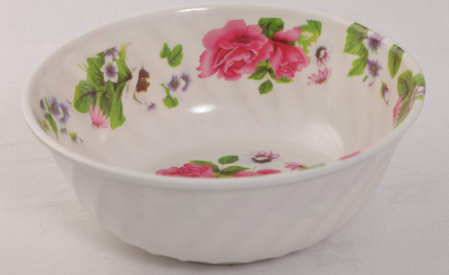 Plastic Bowl with floral Design 17 x 6.5 cm Assorted Designs 2891 (Parcel Rate)
