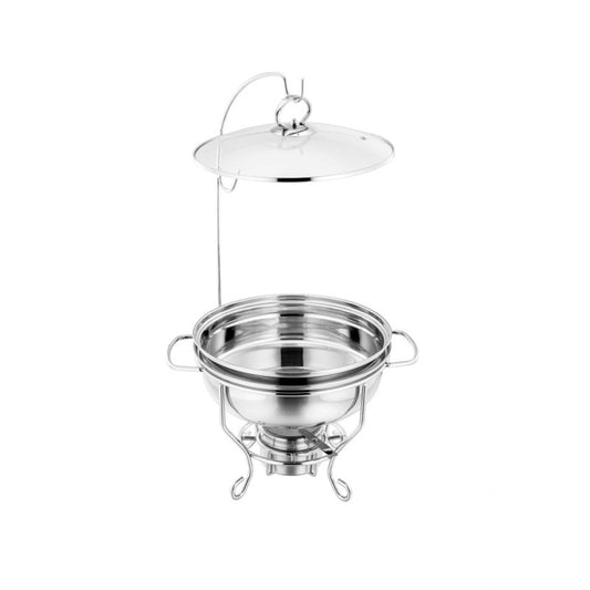 SQ Round Banquet Buffet Chafing Dish with Glass Lid 3.50 L 10851 (Big Parcel Rate)