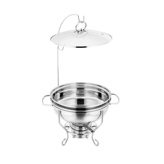 SQ Round Banquet Buffet Chafing Dish with Glass Lid 4 L 10852 (Big Parcel Rate)