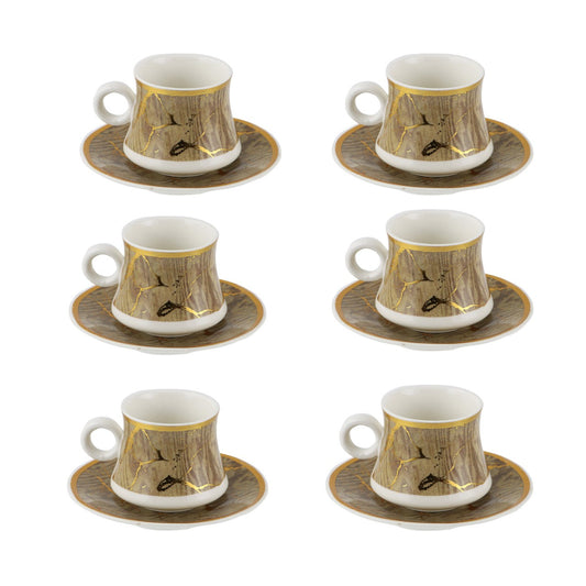 Durane Sylva Tea Set 12pc 200ml Assorted Colours 10524 (Parcel rate)