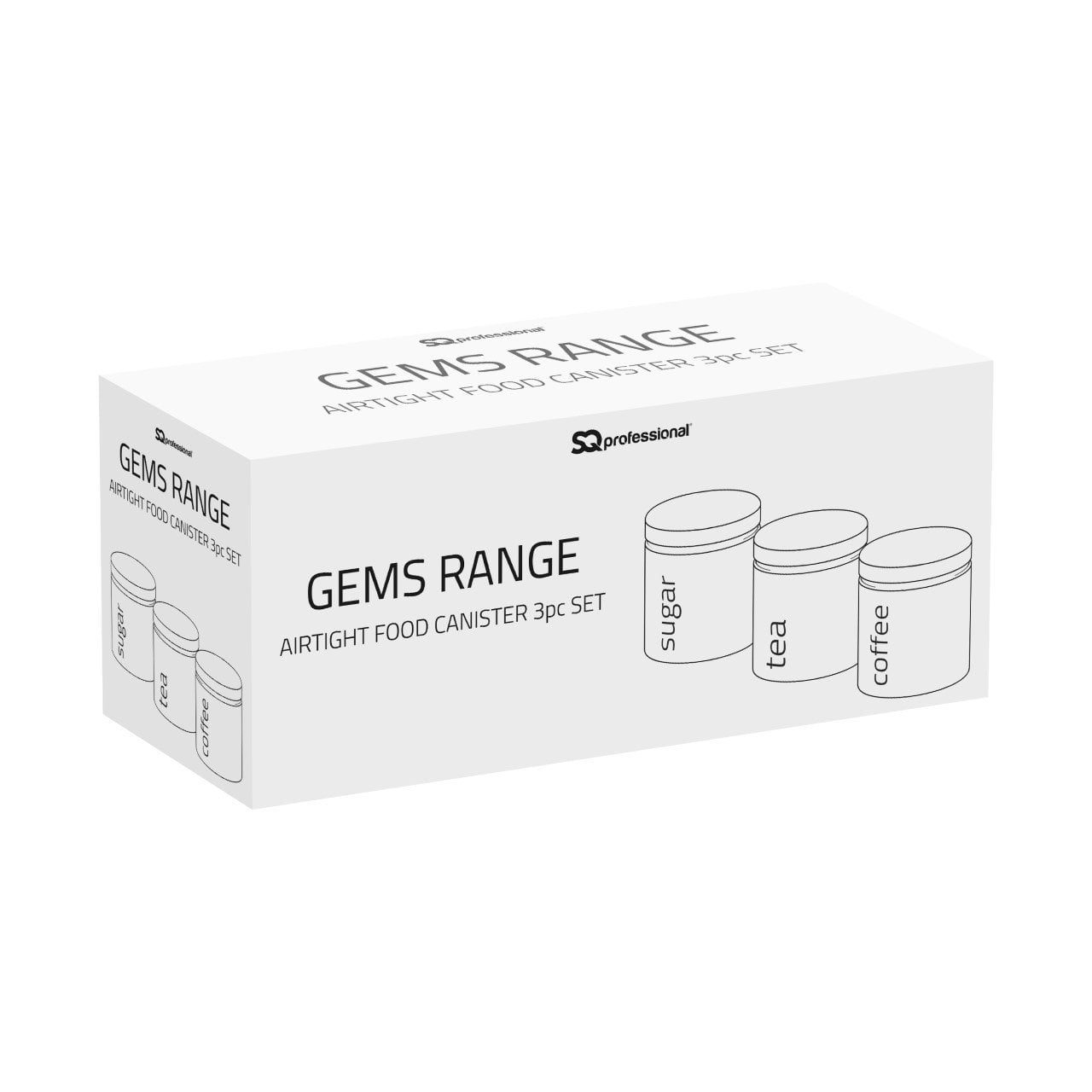 Gems Airtight Food Canister Set 3 Piece Axinite 10 x 12 cm 9540 (Parcel Rate)