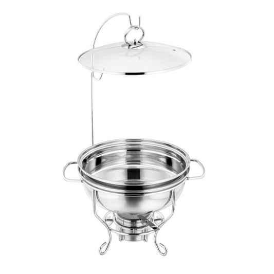 SQ Round Banquet Buffet Chafing Dish with Glass Lid 6 L 10853 (Big Parcel Rate)