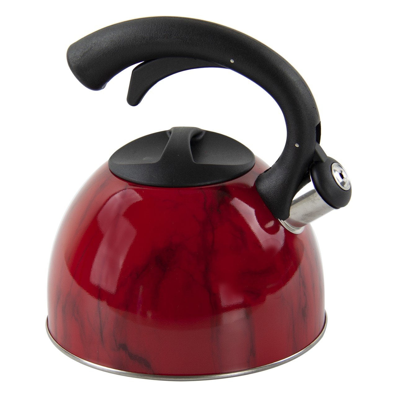 SS Whistling Kettle Marbled Red 3 Litre 8575 (Parcel Rate)