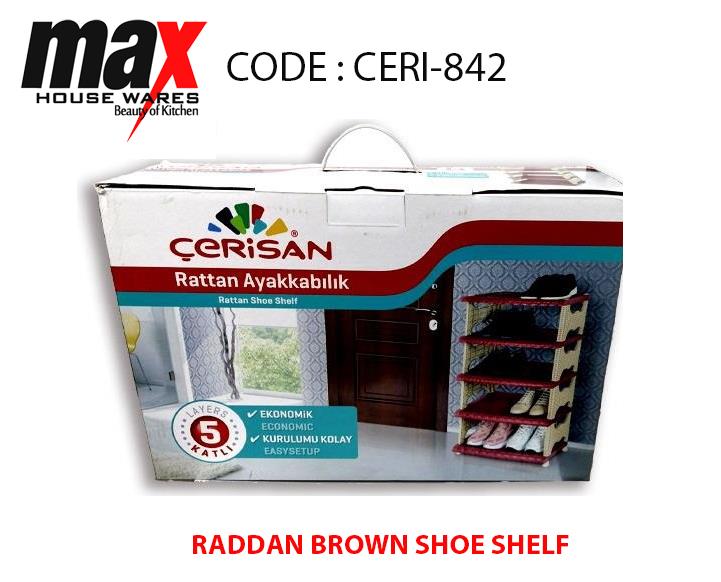 Raddan Shoe Shelf Brown 5 Layers Cloakroom CERI842 (Parcel Rate)