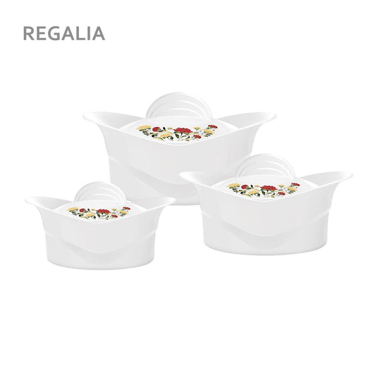 SQ Professional Regalia Insulated Casserole Set of 3 White 5000-8000-10000ml 6551 (Big Parcel Rate)