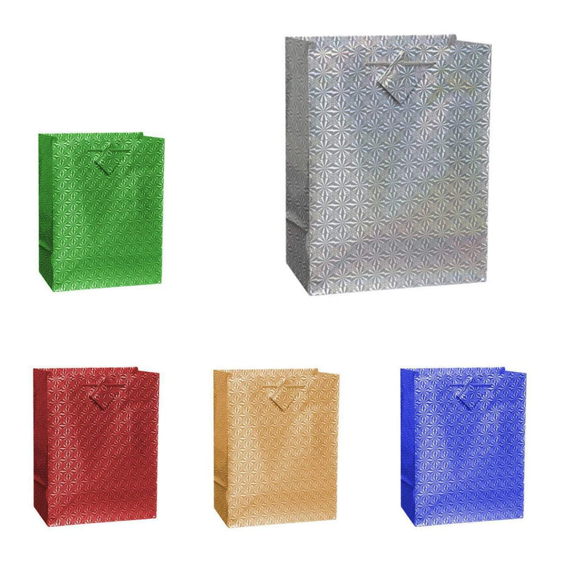 Assorted Colour Holographic Party Birthday Gift Bags 21.5 x 18 x 7.50 cm 0812 (Parcel Rate)