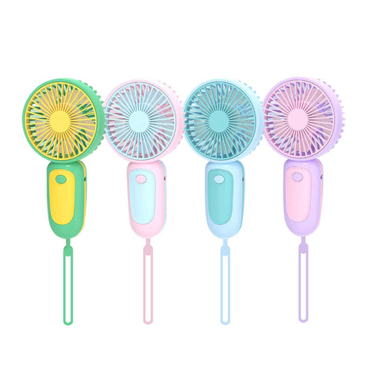 Mini Hand Fan with Strap 15 cm USB Rechargeable Assorted Colours 7150 (Parcel Rate)
