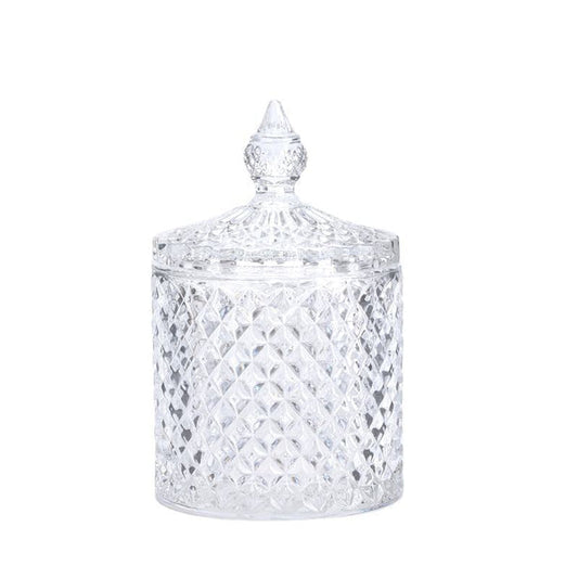 Crystal Glass Jar Sweets Sugar Glassware 10 x 8.5 cm 6315 A (Parcel Rate)