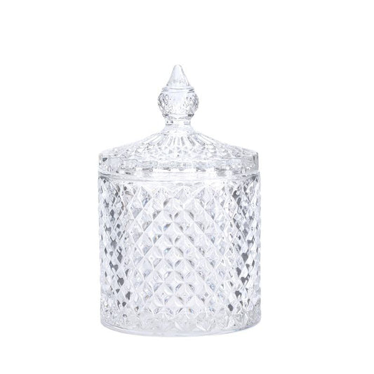 Crystal Glass Jar Sweets Sugar Glassware 10.6 x 17.35 cm 6585 (Parcel Rate)