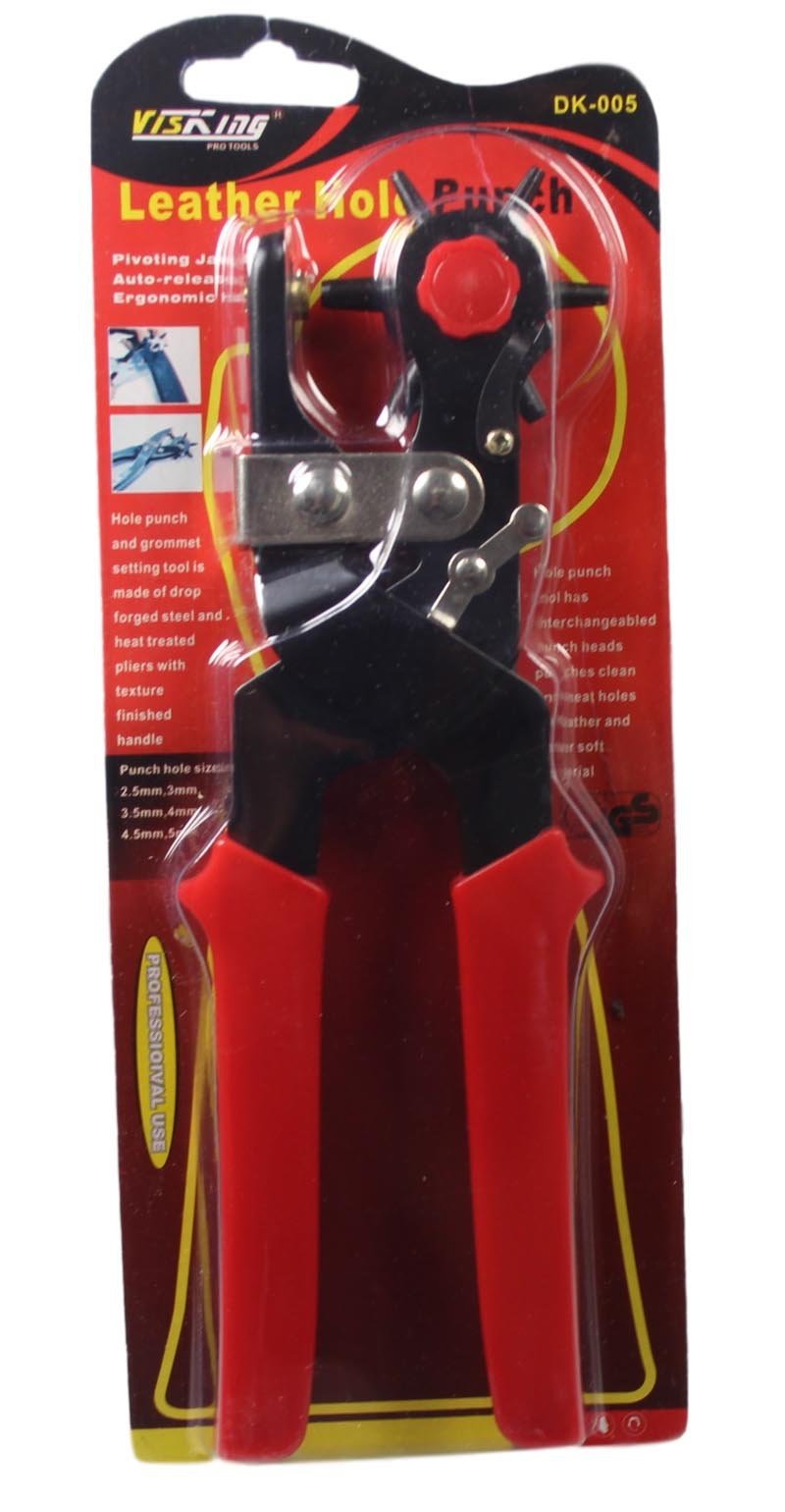 New Revolving Leather Hole Punch Plier Puncher Leather Belt Cut 2.5/3/4/4.5/5mm 5214 (Parcel Rate)
