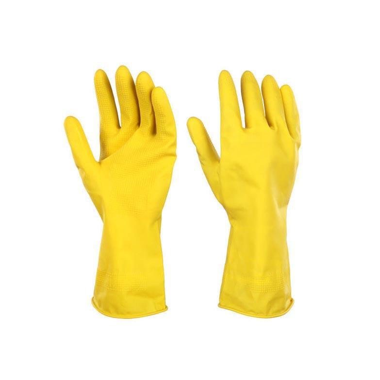 Yellow / Orange Latex Washing Up Cleaning Household Gloves Medium 1137 (Large Letter Rate)