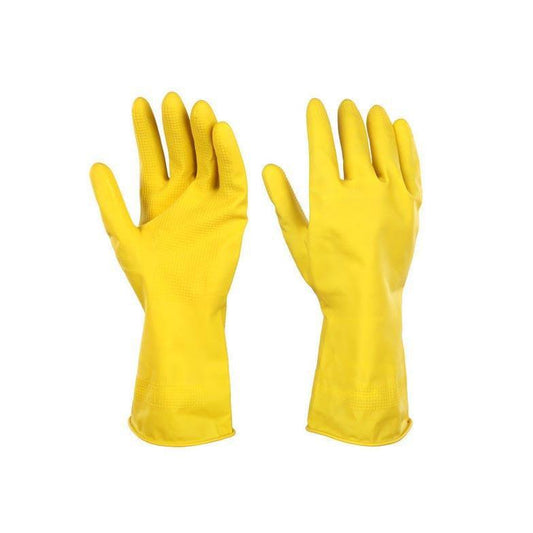 Yellow / Orange Latex Washing Up Cleaning Household Gloves Medium 1137 (Large Letter Rate)