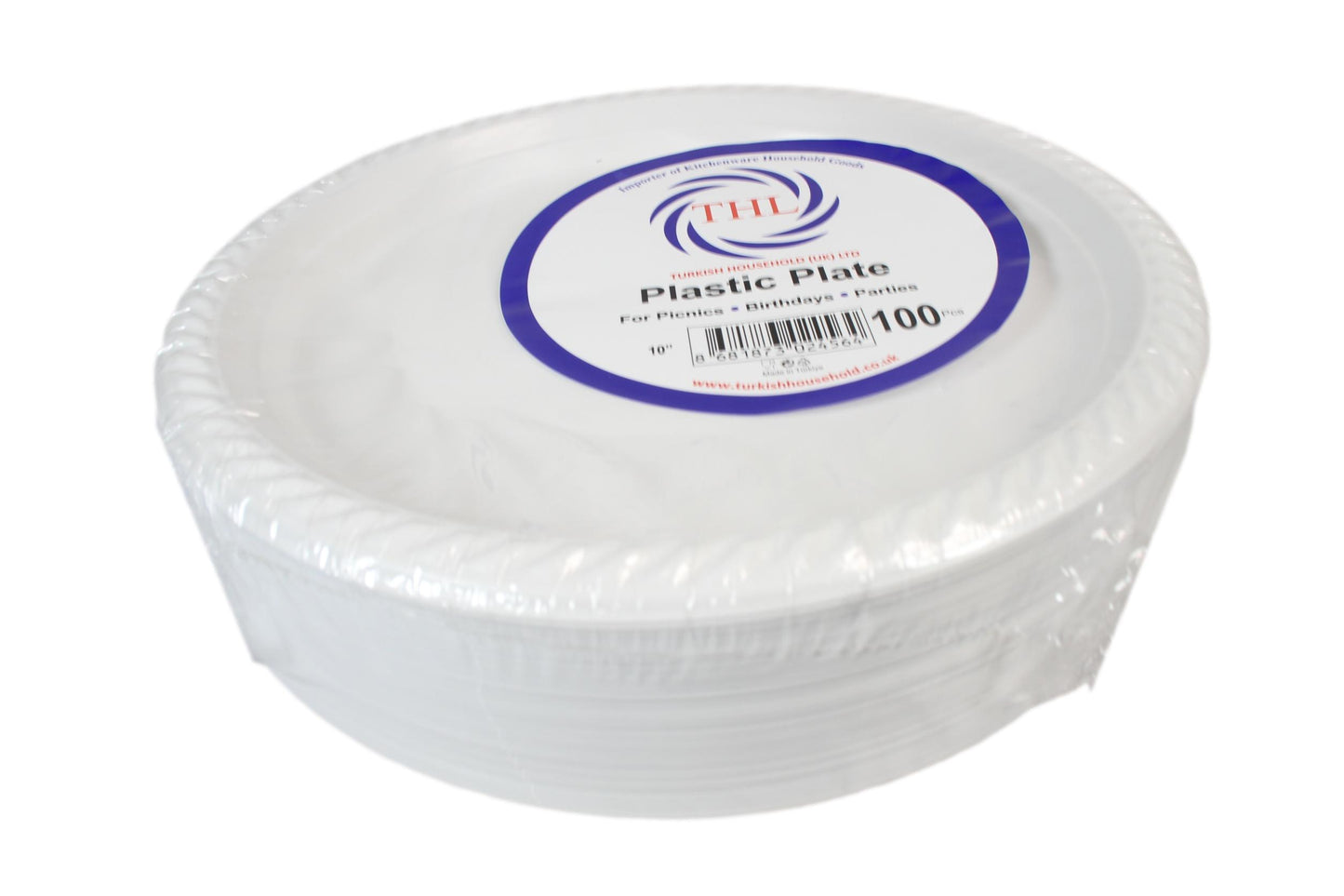 9" Disposable White Plastic Plate Pack of 100 THL2456 (Parcel Rate)