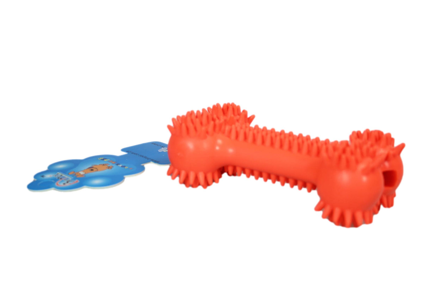 Rubber Spikey Dog Bone Fetching Teething Dog Bone Toy 13 cm Assorted Colours 0062 (Parcel Rate)