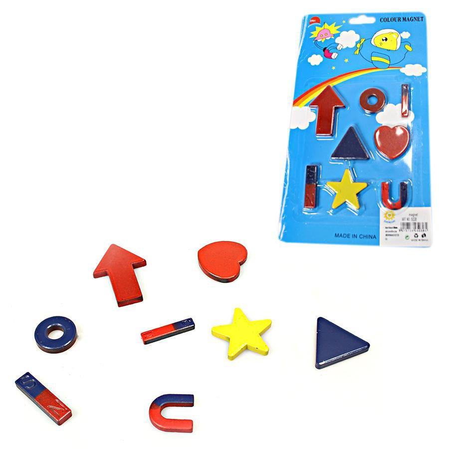 8 Pack Childrens Kids Playing Colour Magnets Assorted Shapes 5038 (Large Letter Rate)