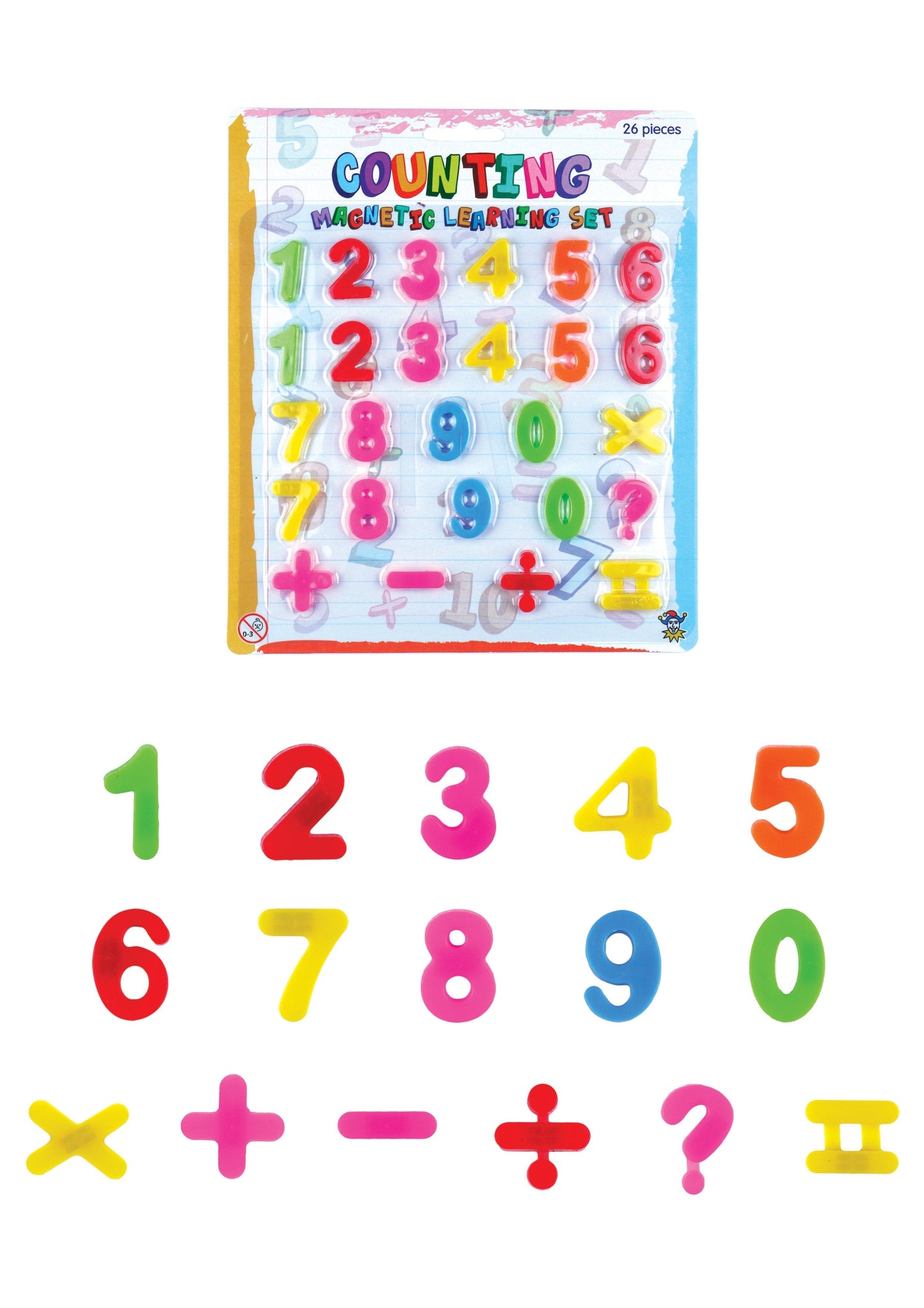 Magnetic Numbers Set Mathematics Set 2.5cm 26 Pieces Assorted Colours L02590 A  (Parcel Rate)