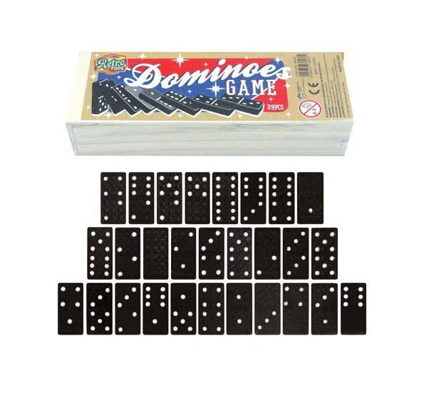 28 Piece Dominoes Set Family Fun And Games Dominoes In Wooden Box L38077 (Parcel Rate)