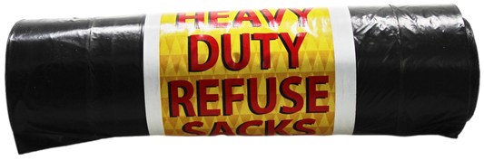 Black Heavy Duty Refuse Sacks Bin Bags Roll of 20 LL5750 A (Parcel Rate)
