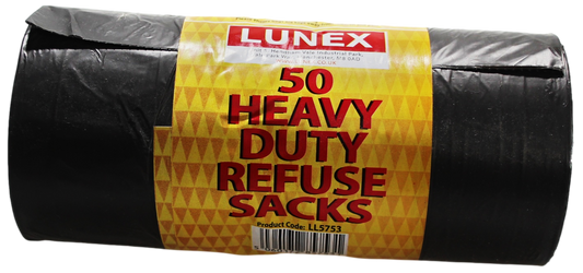 Heavy Duty Refuse Sacks 50 Pcs LL5753 A  (Parcel Rate)