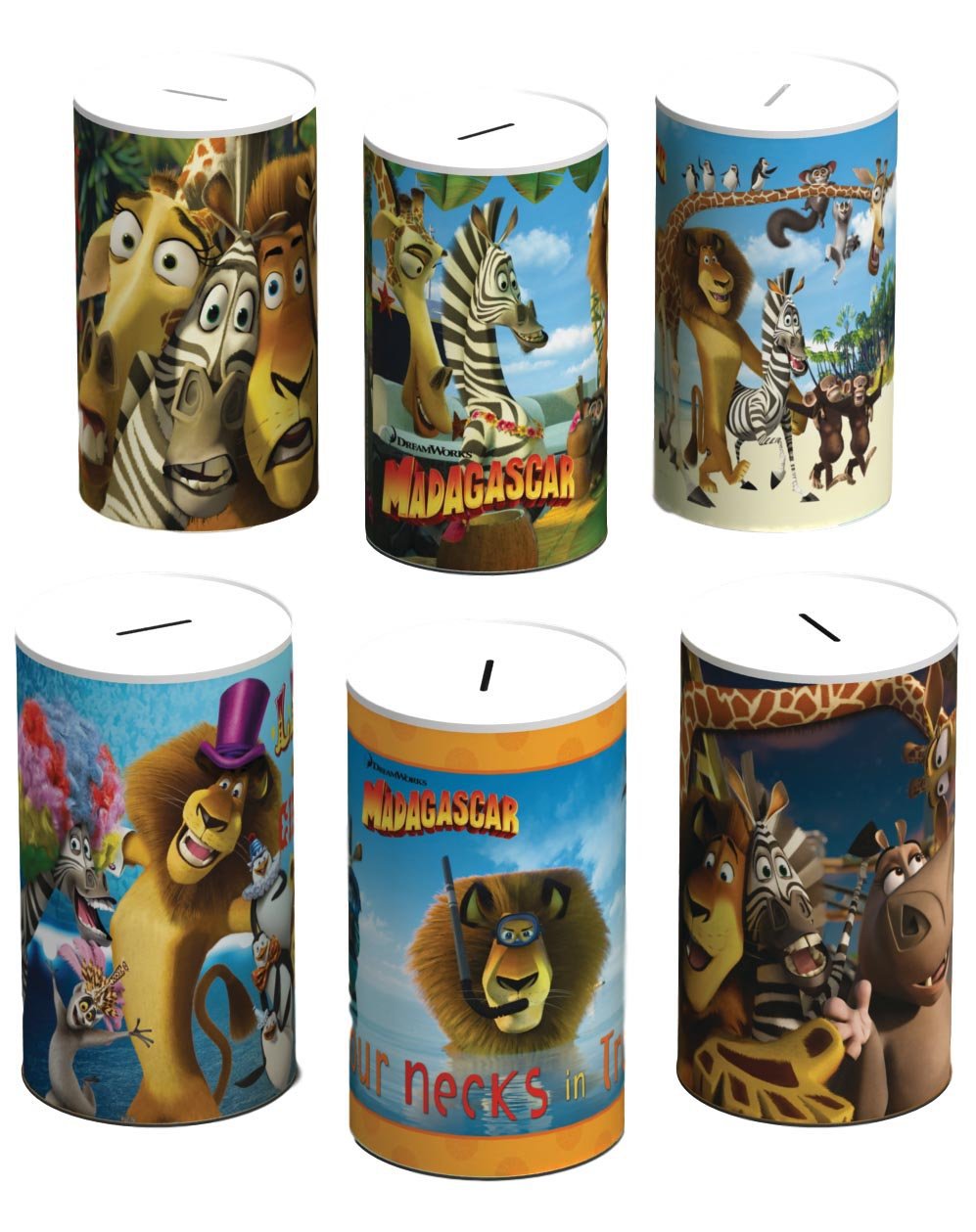 6 Assorted Style Madagascar Money Tin 145mm x 110mm MAD001 (Parcel Rate)