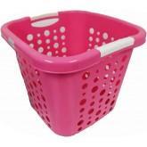Plastic Square Laundry Basket 37 x  37 x 31 cm Assorted Colours MS008 (Parcel Rate)