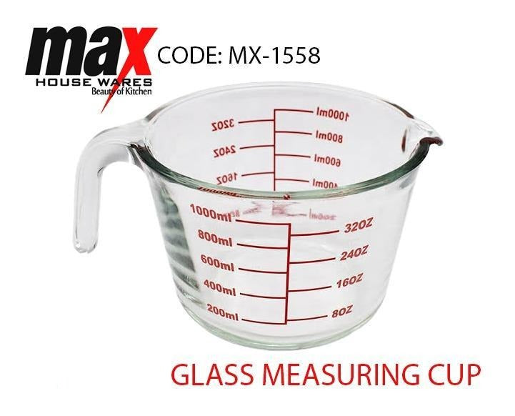 Glass Measuring Jug Cup 1L MX1558 (Parcel Rate)