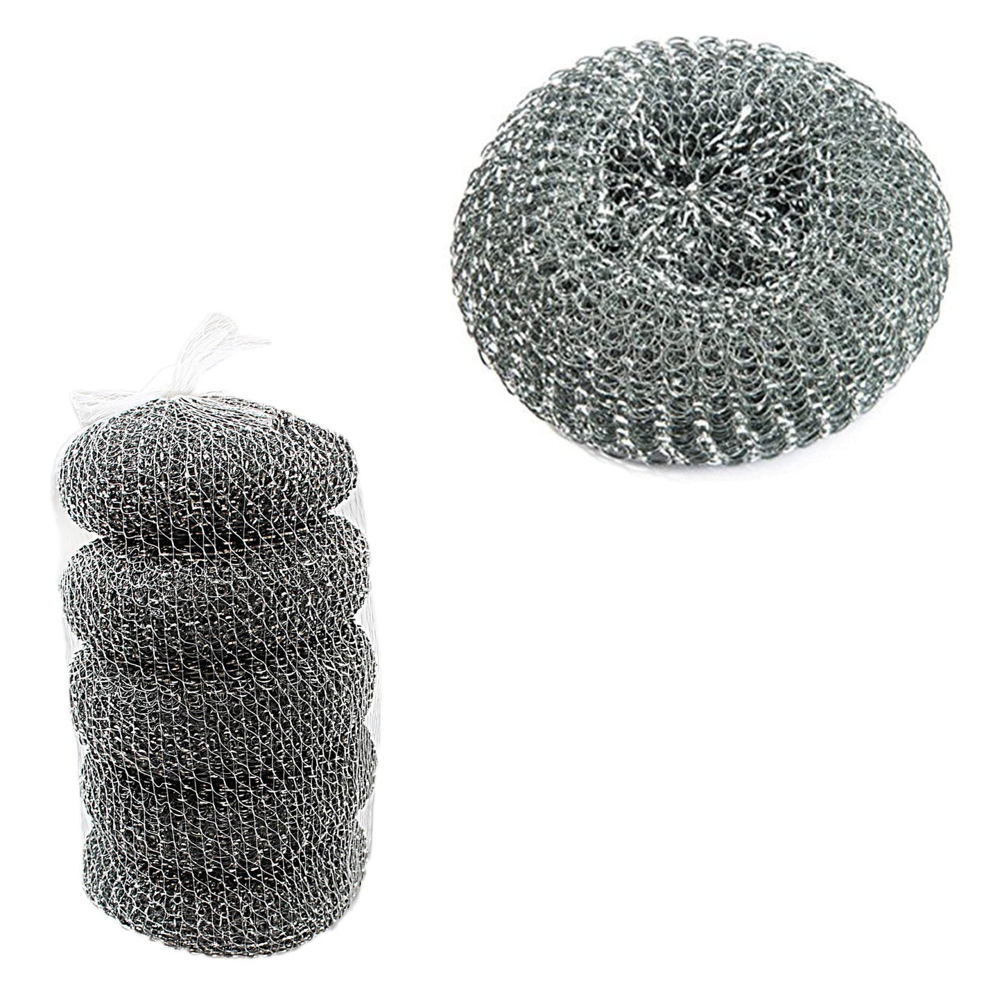 Stainless Steel Tough Cleaning Washing Up Scourer Scouring Pad 4 Pack  4082/ST9992 (Parcel Rate)