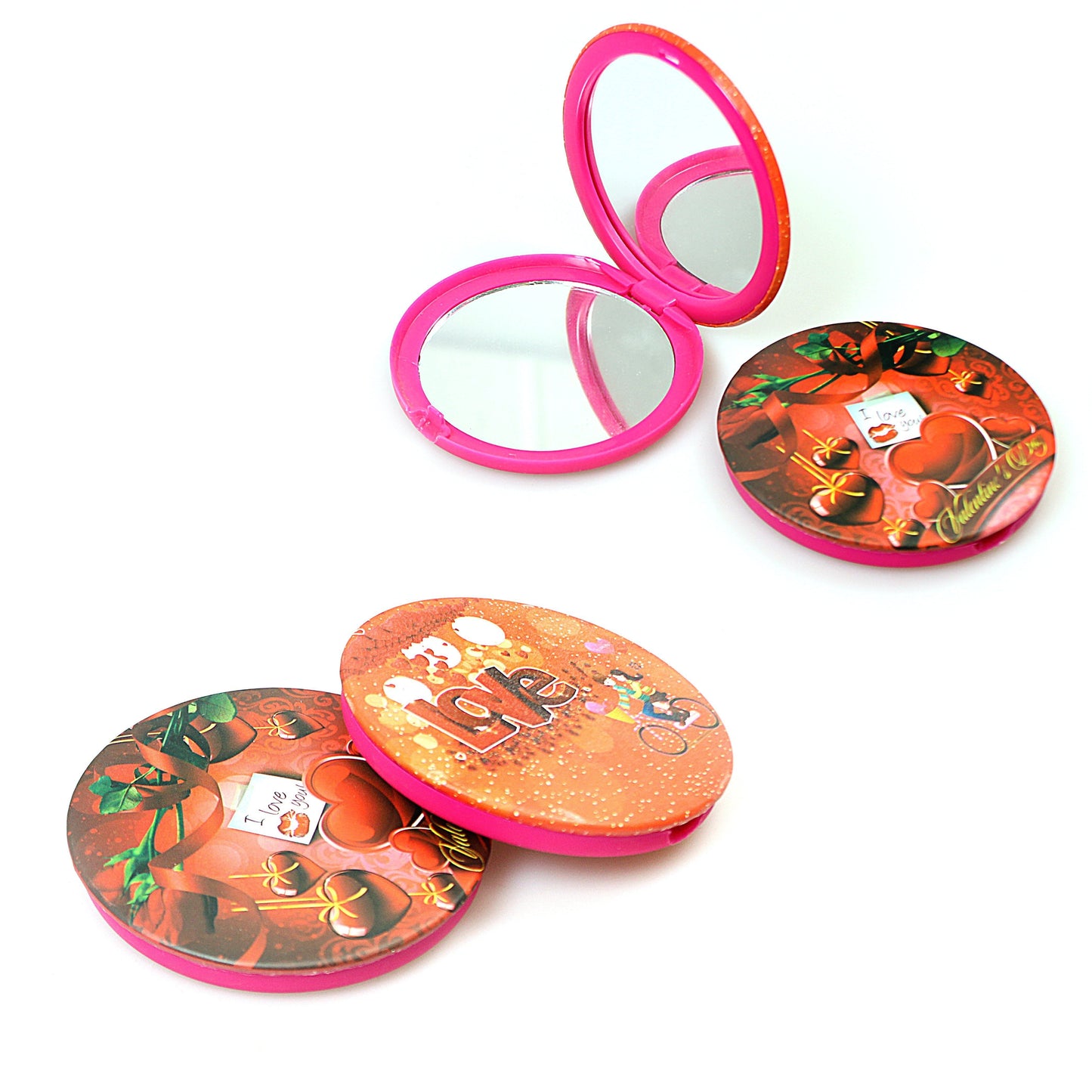 Double Mini Foldable Printed Mirror 2861 (Parcel Rate)