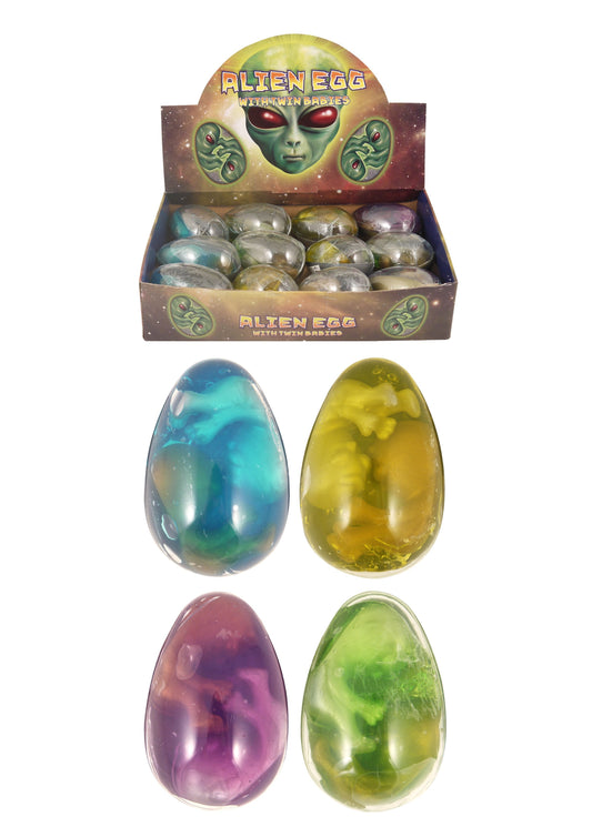 Kids Alien Extinct Putty Eggs With Baby Twin Aliens 8.5 x 5.3cm N14154 A (Parcel Rate)