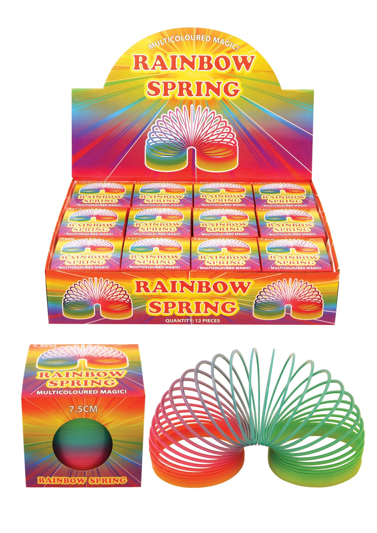 Childrens Playing Rainbow Springing Bouncy Spring 7.5cm  N19051 (Parcel Rate)