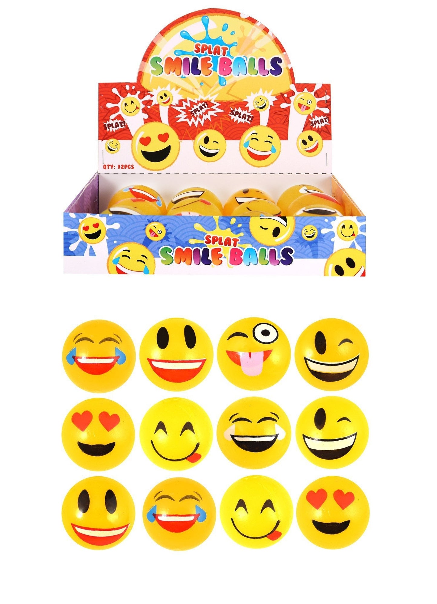 Emoji Splodgers Splatter Face Squeeze Squish Sticky Stress Splat Ball 6cm N21038 (Parcel Rate)