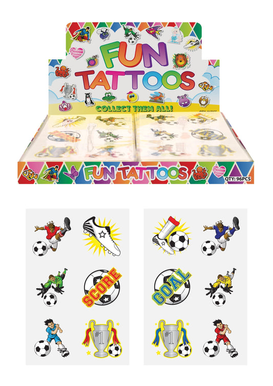 Children's Fun Sticker Tattoos Football Style (4cm) Assorted Designs N51047 (Parcel Rate)
