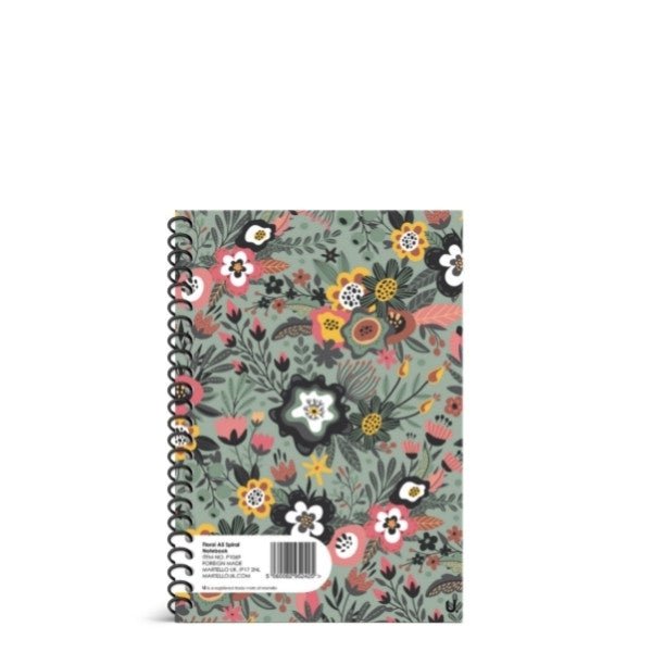 Floral A5 Spiral Notebook School Assorted Designs P1069 A  (Parcel Rate)