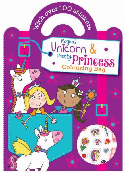 Childrens Fun Activity Colouring Bag With Over 100 Stickers 2 Designs P2595 A  (Parcel Rate)