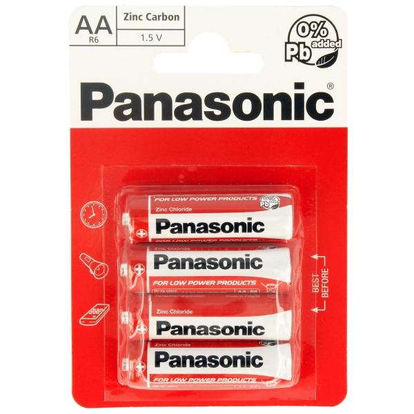4x Panasonic AA Batteries Zinc Carbon R6 1.5V Battery PANAR6RB4 3283 A (Large Letter Rate)