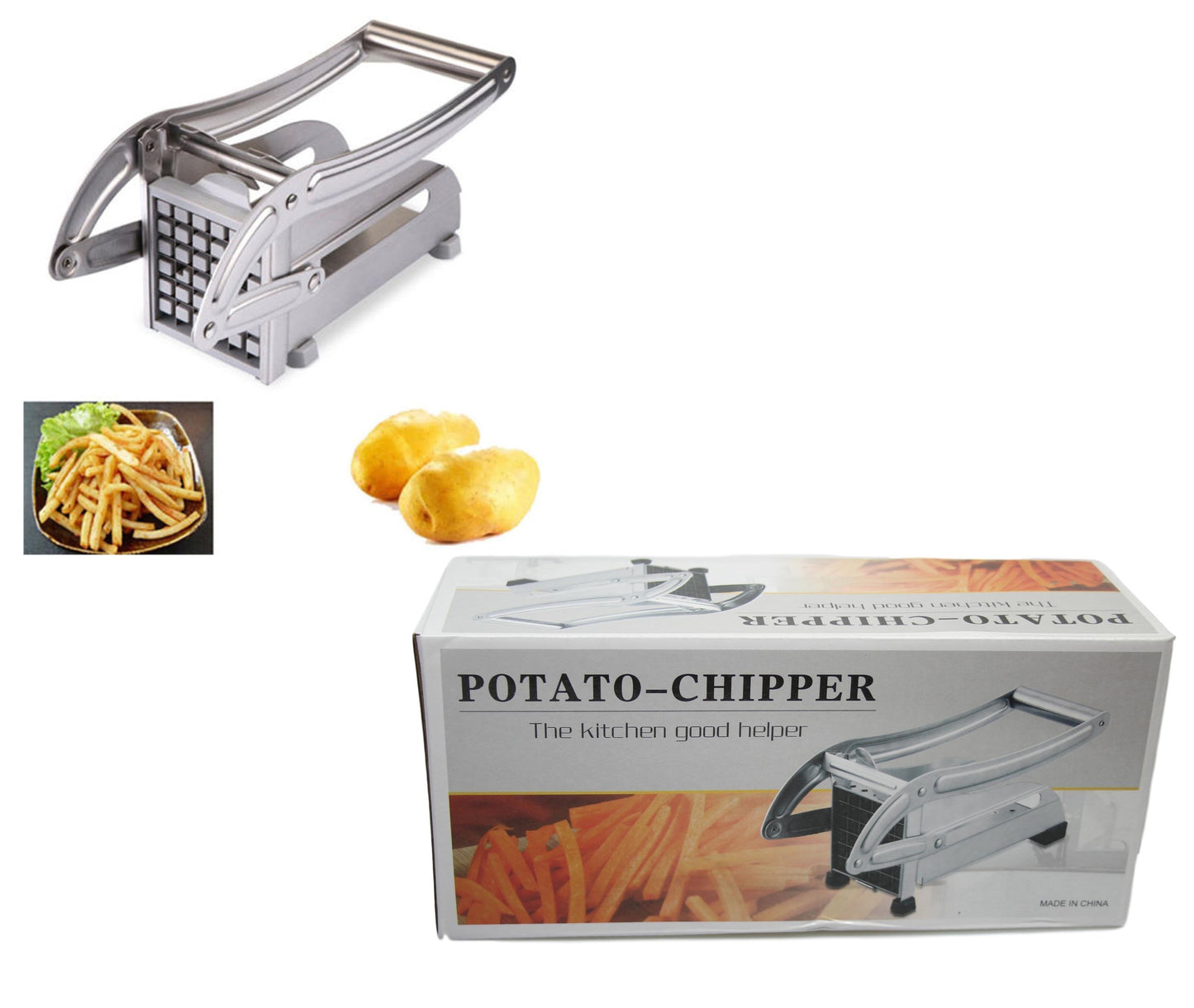 Steel Potato Fries Chipper Slicer 20 x 10 cm 5373 (Parcel Rate)