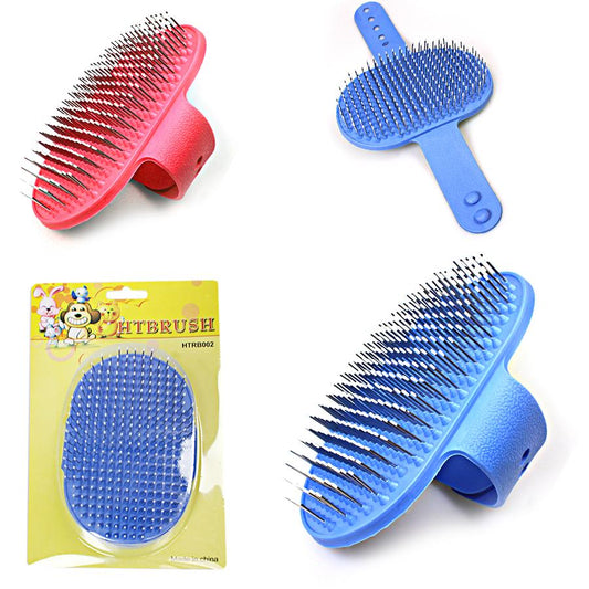 Silicone Dog Brush Metal Bristles with Hand Wrap 13 cm Assorted Colours 4985 / 4408  (Parcel Rate)