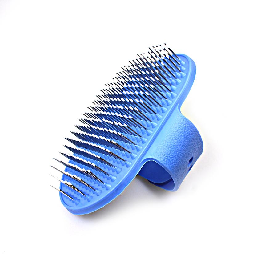 Silicone Dog Brush Metal Bristles with Hand Wrap 13 cm Assorted Colours 4985 / 4408  (Parcel Rate)